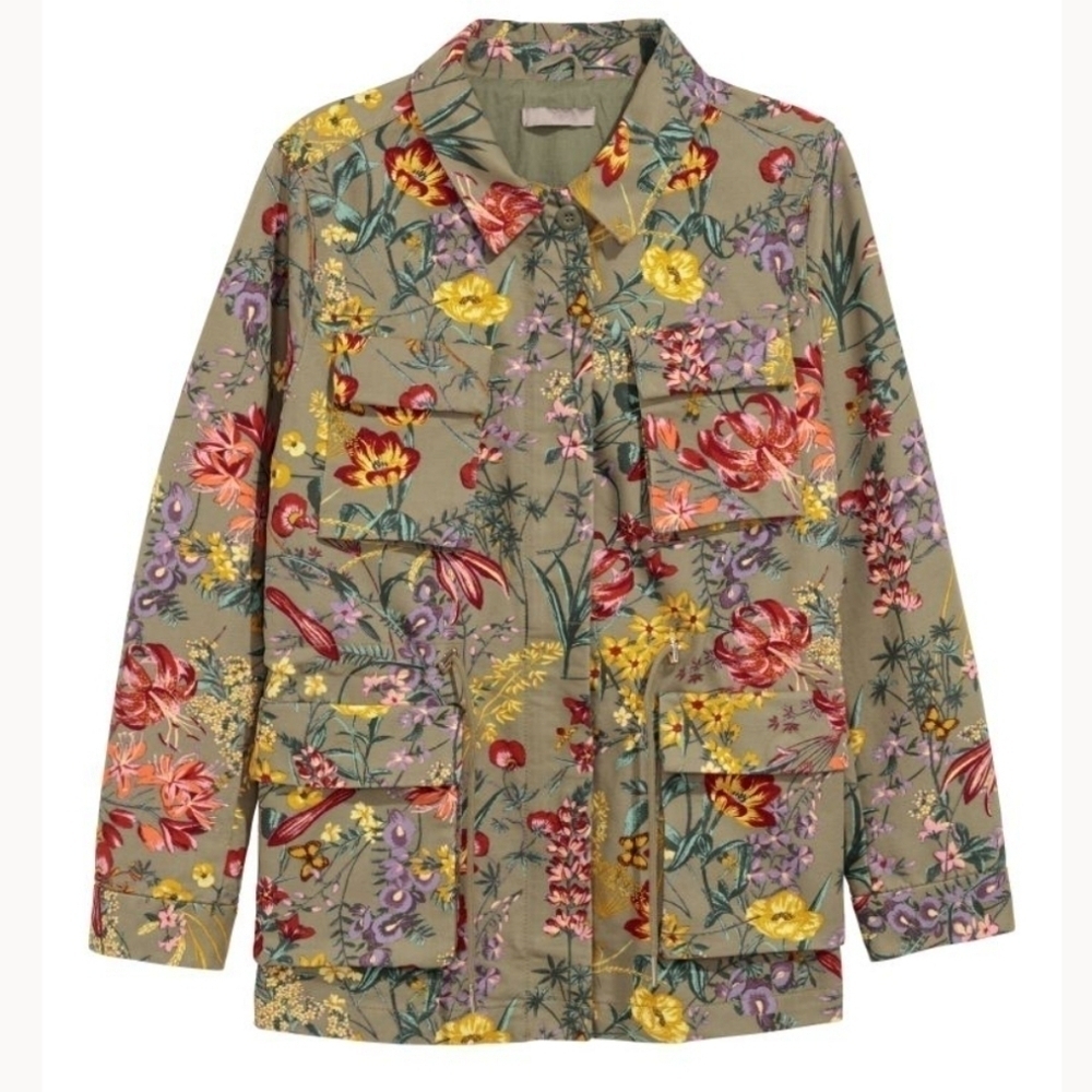 H&M Floral Patterned Utility Jacket
